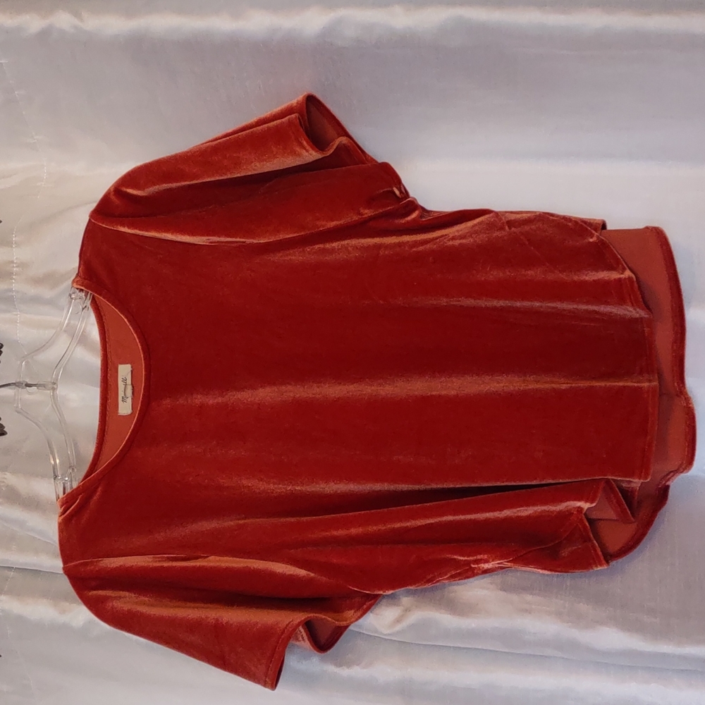 Madewell Burnt Orange Velvety Blouse